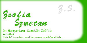 zsofia szmetan business card