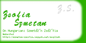 zsofia szmetan business card